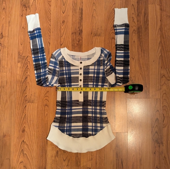 FP Movement Free People Rally Layer Shirt in Ivory Plaid, Size M - Picture 6 of 11